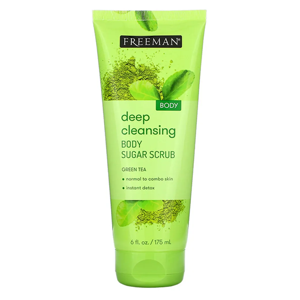 Freeman - ماسک اسکراب بدن حاوی شکر و چای سبز فریمن Body scrub mask containing sugar and Freeman green tea