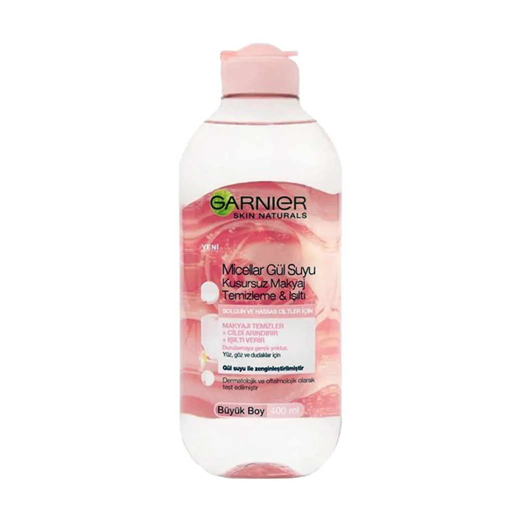 Garnier - میسلار گل رز صورتی گارنیر400میل Garnier Micellar Water with Rose Water