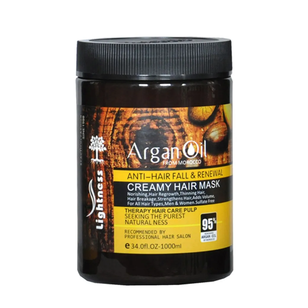 Lightness - ماسک مو داخل حمام بدون سولفات آرگان مراکشی لایتنس حجم 1000 میل Lightness argan oiil from morocco creamy hair mask Volume 1000ml