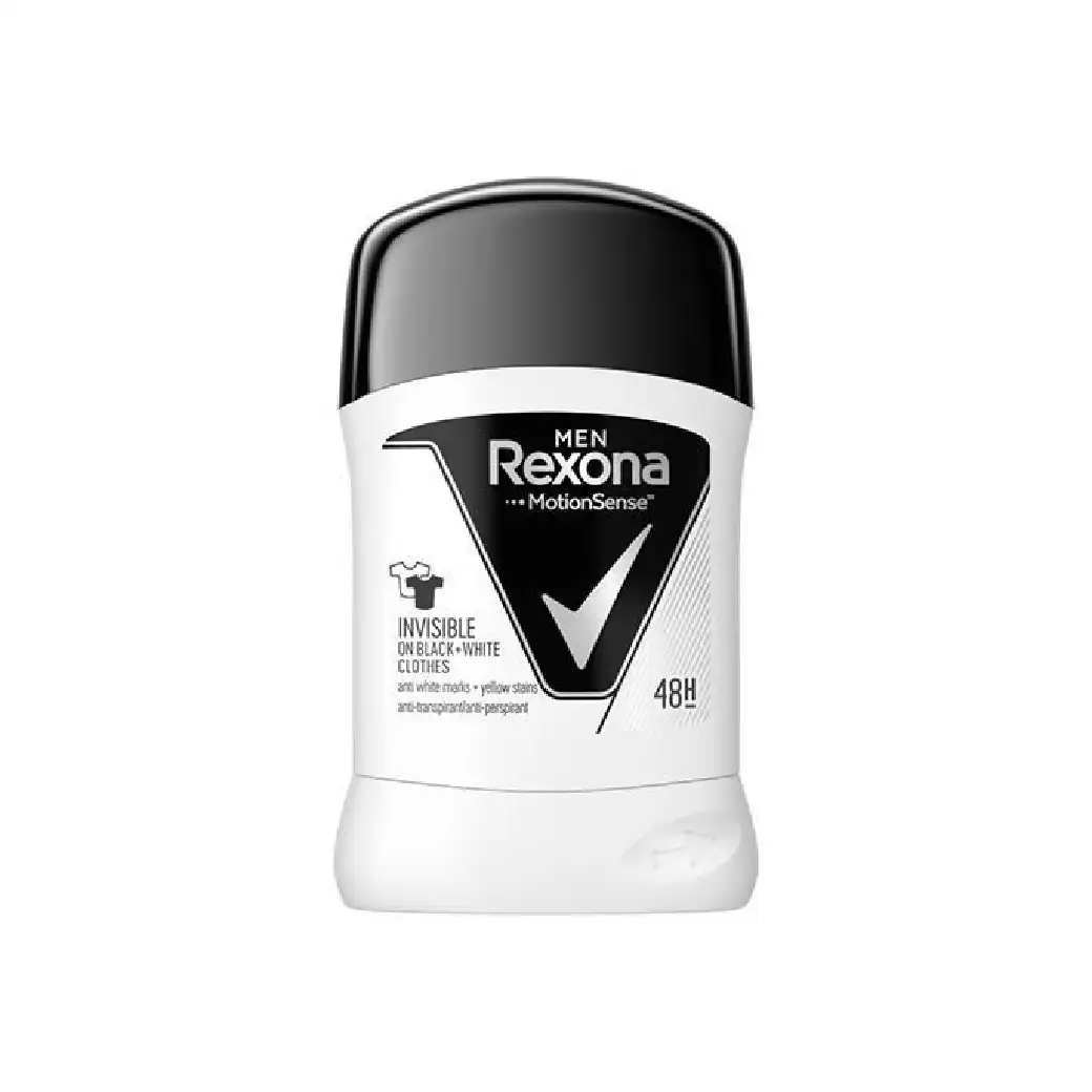 Rexona - استیک ضد تعریق مردانه رکسونا مدل اینویزیبل بلک اند وایت ۴۰ گرم Stick Rexona Invisible Black And White 40gr