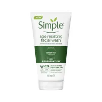 Simple - ژل شست و شوی چای سبز سیمپل حجم 150 میل Simple age resisting facial wash Volume 150ml