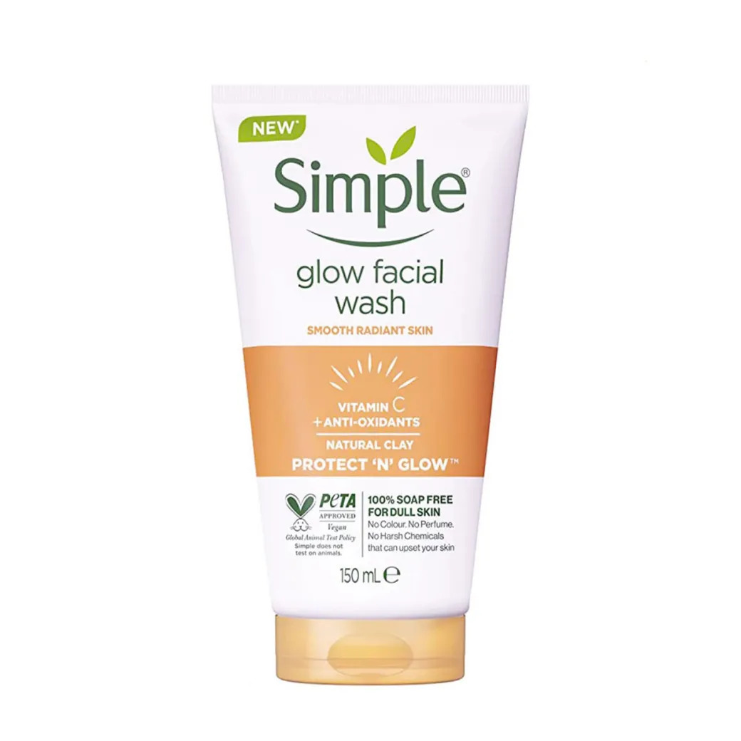 Simple - ژل شستشو ویتامین سی سیمپل Simple Glow Facial Wash Vitamin C Anti Oxidants
