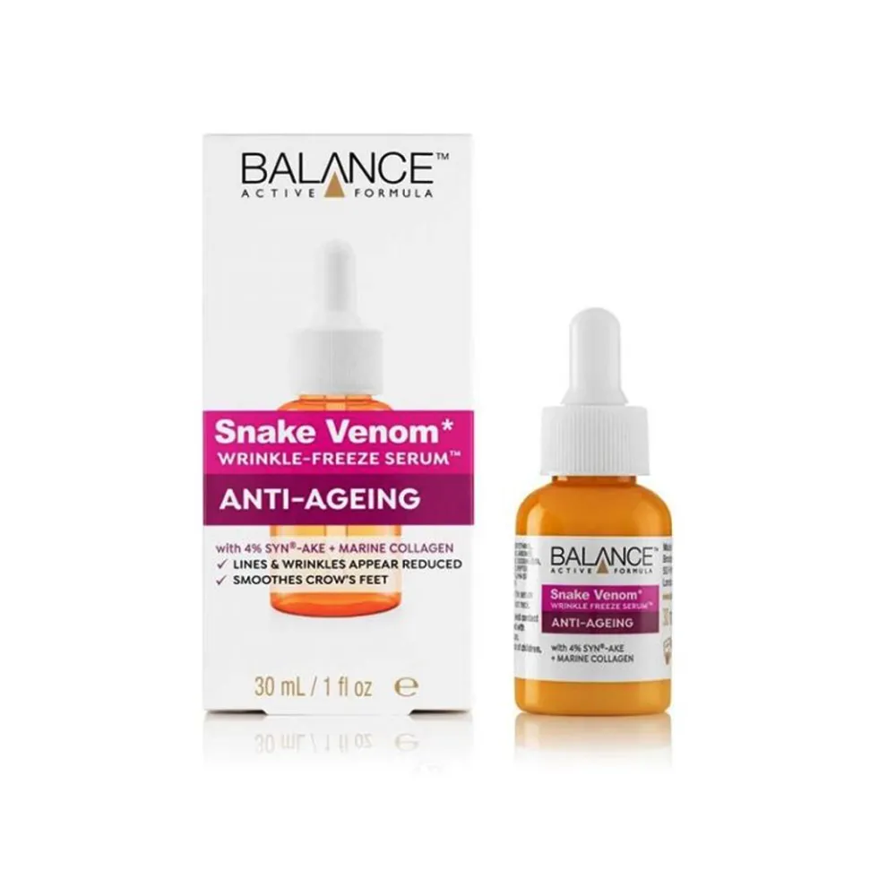 Balance - سرم بالانس مدل اسنک ونوم جوانساز و ضد چروک پوست چرب حجم 30 میلBalance Snake Venom Anti Ageing Serum Volume 30Ml