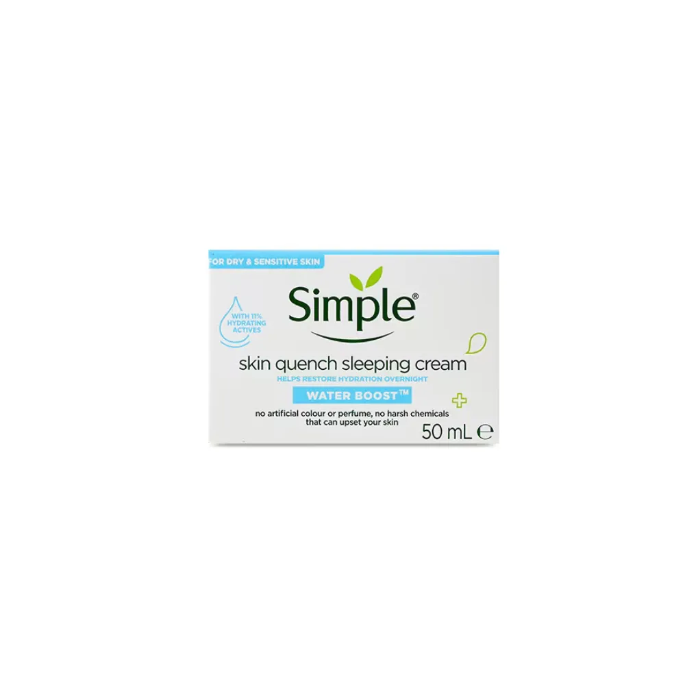 Simple - کرم مرطوب کننده و آبرسان شب Water Boost سیمپل Skin Quench Sleeping Cream Water Boost simple