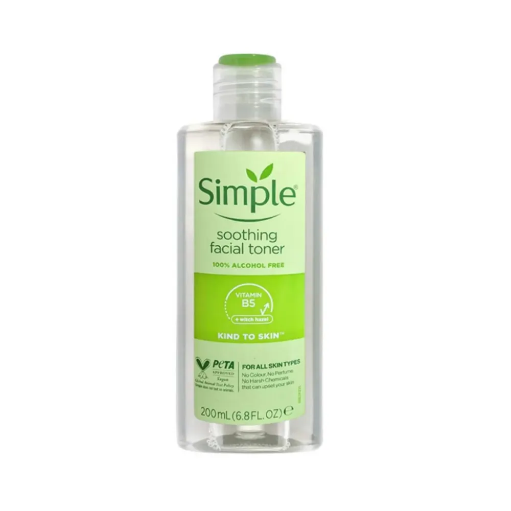 Simple - تونر پاک کننده صورت سیمپل مدل Soothing حجم 200 میل Simple face cleansing toner Soothing Volume 200ml