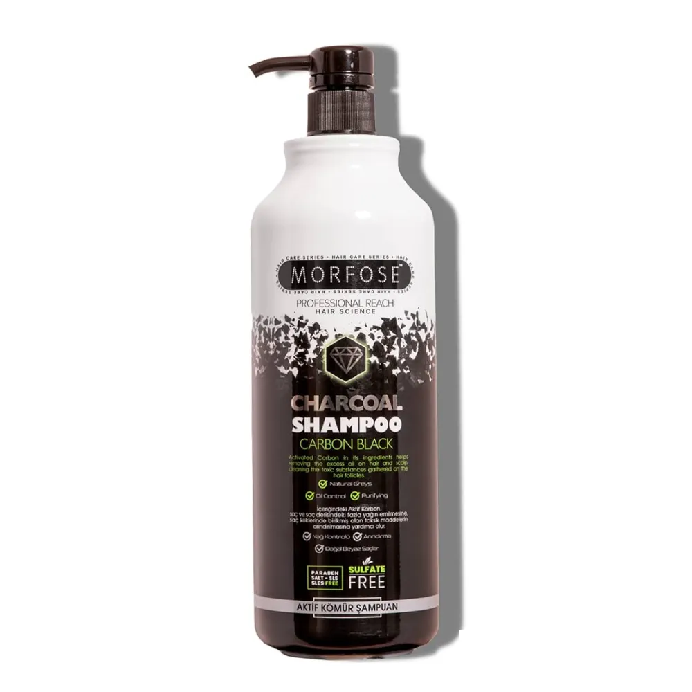 Morfose - شامپو زغال کربن فعال بدون سولفات مورفوس Morfose charcoal shampoo