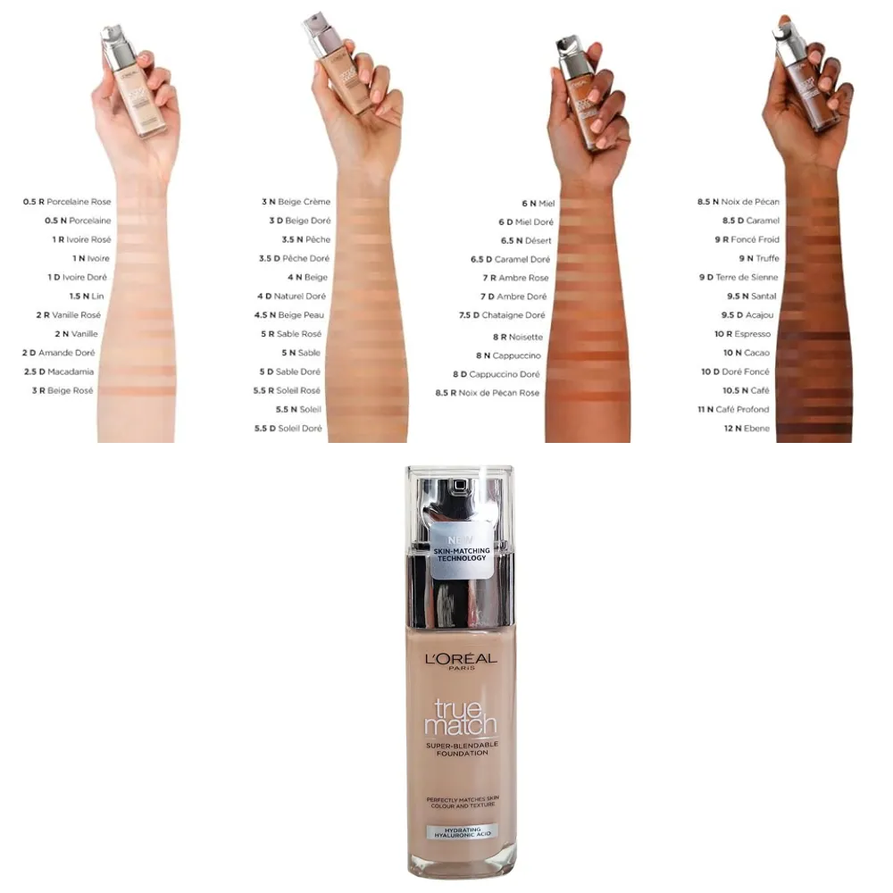 Loreal - کرم پودر لورال سری True Match شماره 2R-2C حجم 30 میل Loreal True Match Foundation 2R-2C 30ml