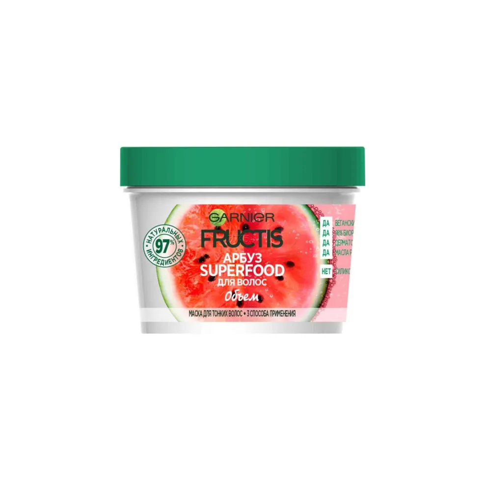 Garnier - ماسک مو سوپرفود هندوانه گارنیر حجم 390 میل Garnier watermelon superfood hair mask Volume 390ml