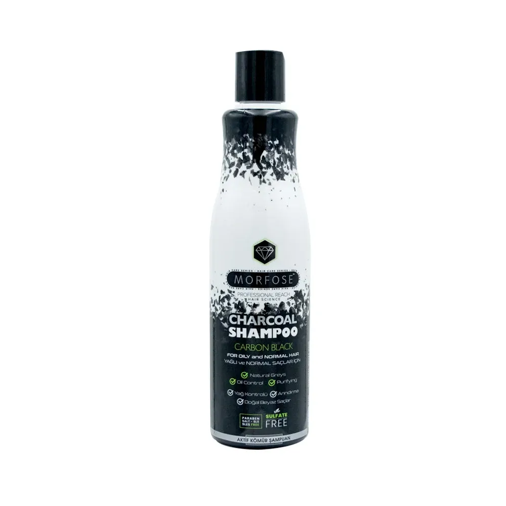 Morfose - شامپو مو زغال کربن فعال مورفوس حجم 500 میل shampoo morfose charcoal Volume 500ml