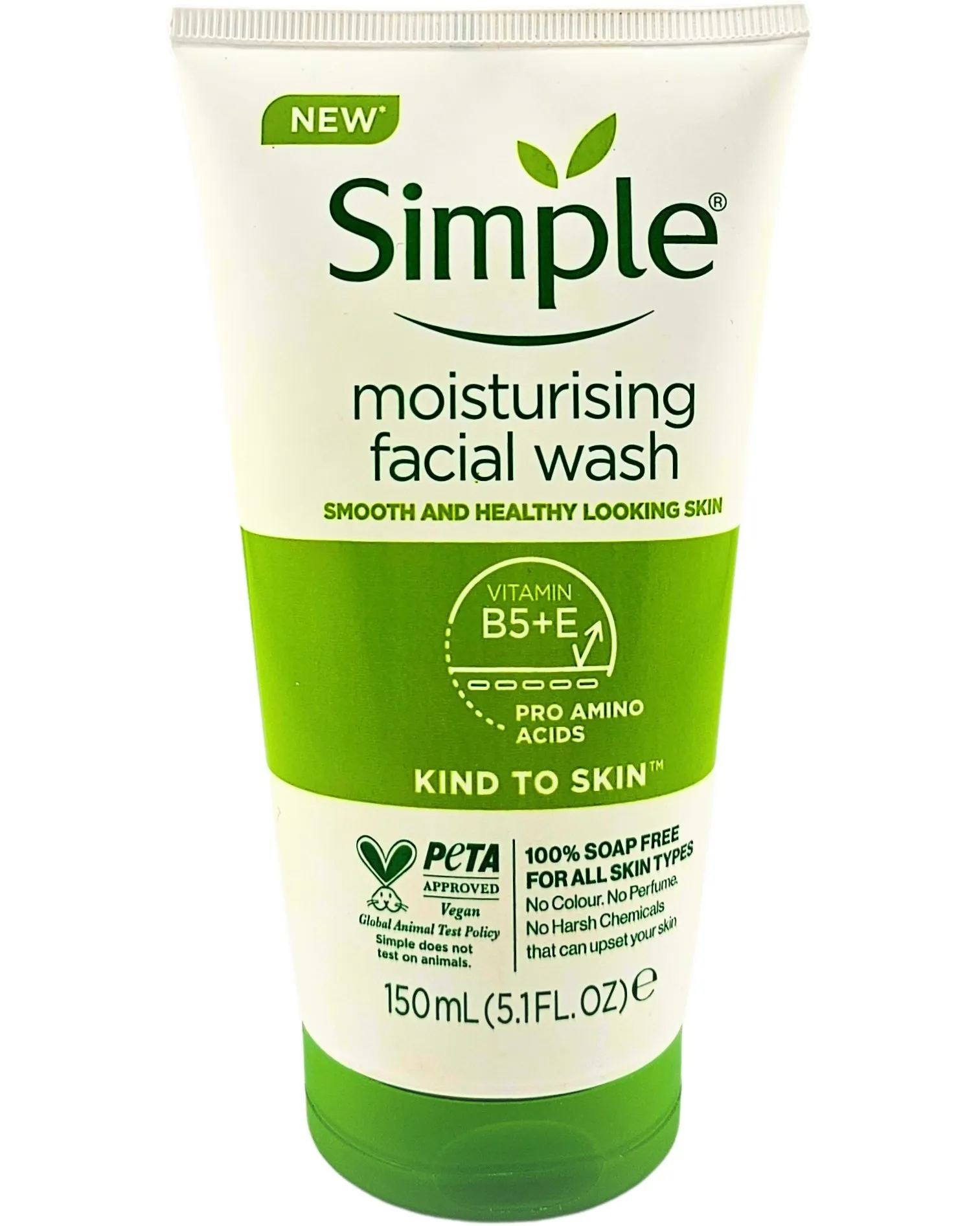 Simple - ژل شستشوی رطوبت رسان انواع پوست سیمپل مدل Moisturising حجم 150میل Simple Kind To Skin Moisturizing Facial Wash Volume 150ml