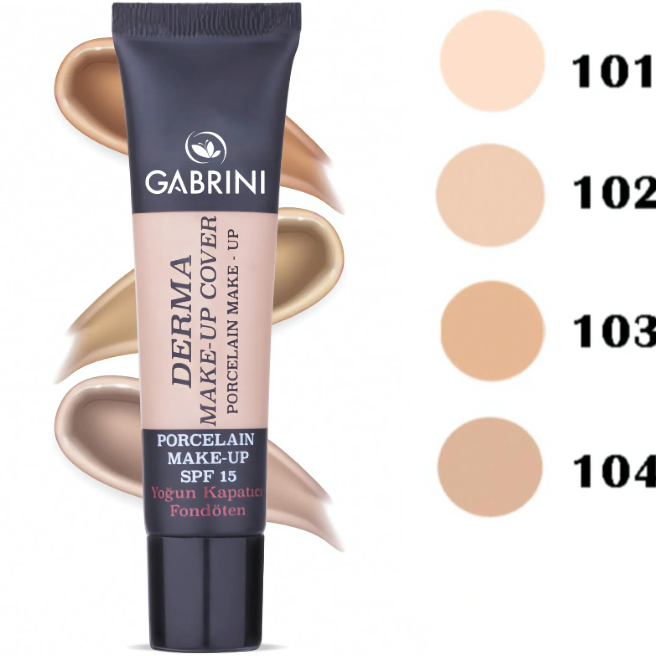 gabrini - کرم پودر گابرینی مدل درما شماره 101 حجم 40 میل GABRINI DERMA MAKE-UP COVER No.101 Volume 40ml
