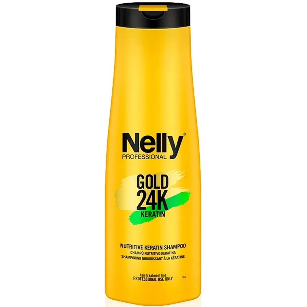 Nelly - شامپو مو کراتینه لاین گلد نلی حجم 400 میل Nelly Keratin Shampoo Gold Volume 400ml