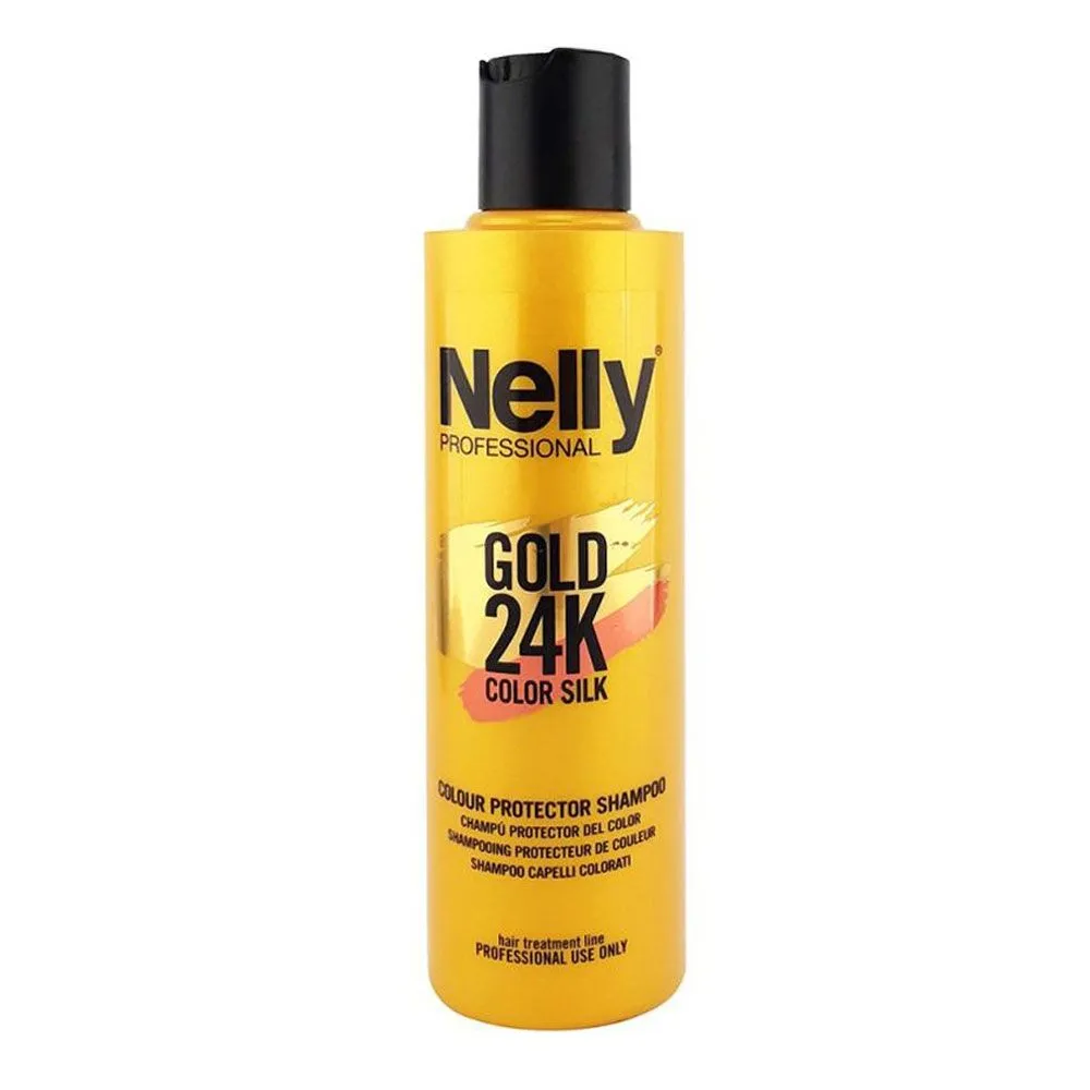 Nelly - شامپو تثبیت کننده رنگ مو گلد نلی حجم 400 میل Nelly Gold 24K Color Silk Shampoo Volume 400ml