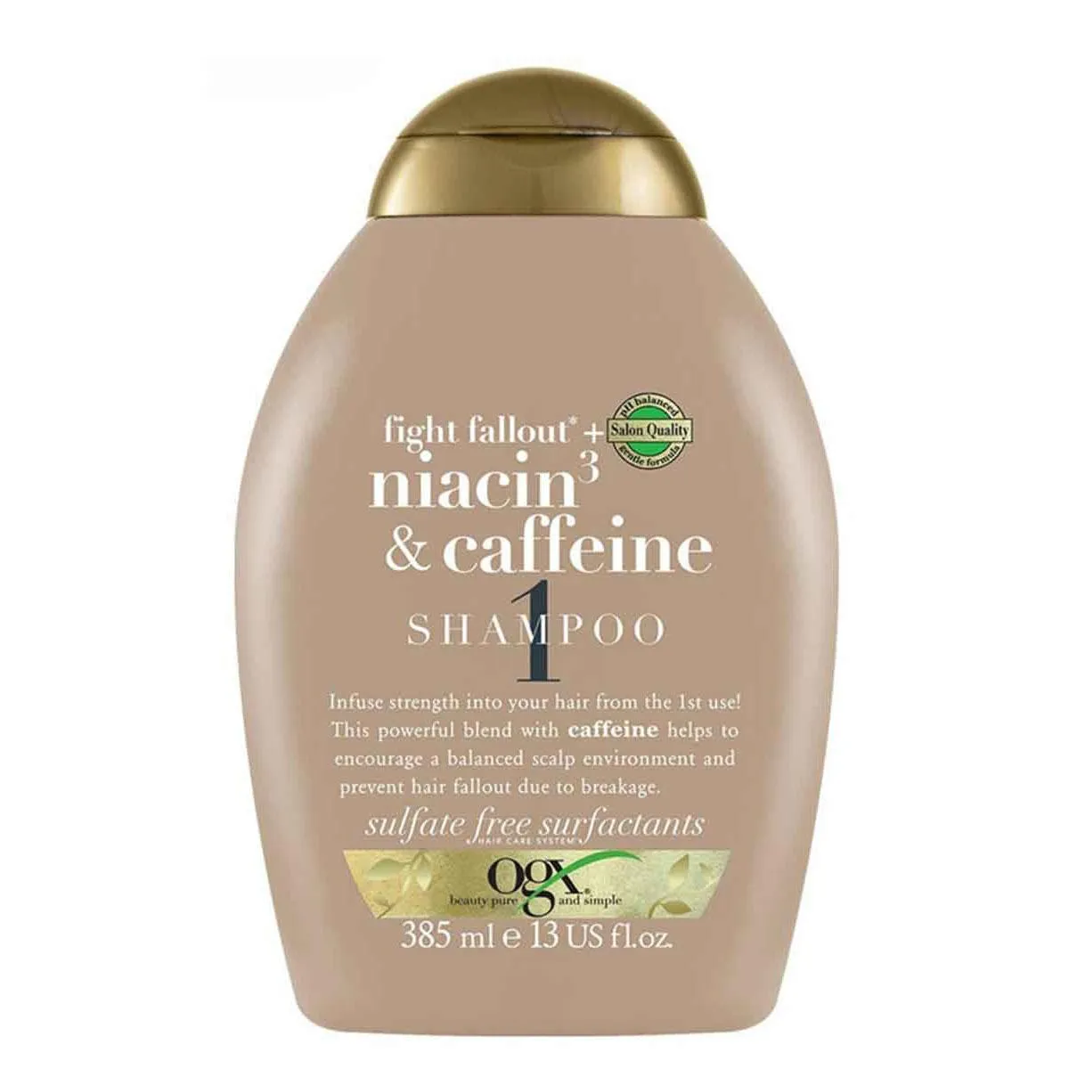 OGX - شامپو نیاسین و کافیین او جی ایکس حجم 385 میل niacin & caffeine SHAMPOO OgX Volume 385 ml