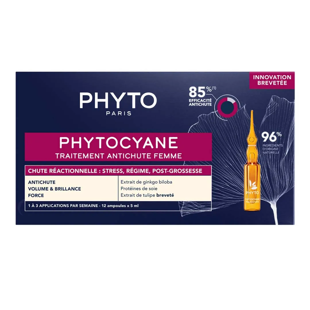 Phyto - سرم ویالی ضد ریزش مو از استرس،رژیم،بعدبارداری خانم ها فیتوسیان 85 درصد فیتو ریزش مو PHYTO PHYTOCYANE ANTI-HAIR LOSS VIAL SERUM FOR WOMEN 85%