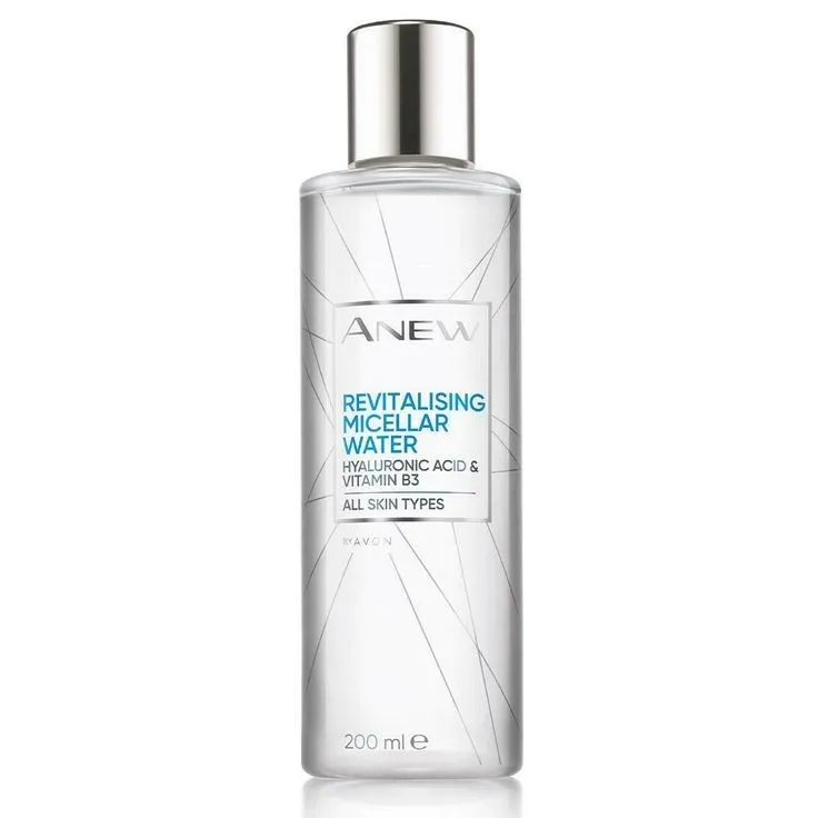 Avon - میسلار واتر Anew با خاصیت آبرسانی بالا برای انواع پوست 200 میل اون Avon Revitalising Micellar Water With HYALURONIC Acid 200ml