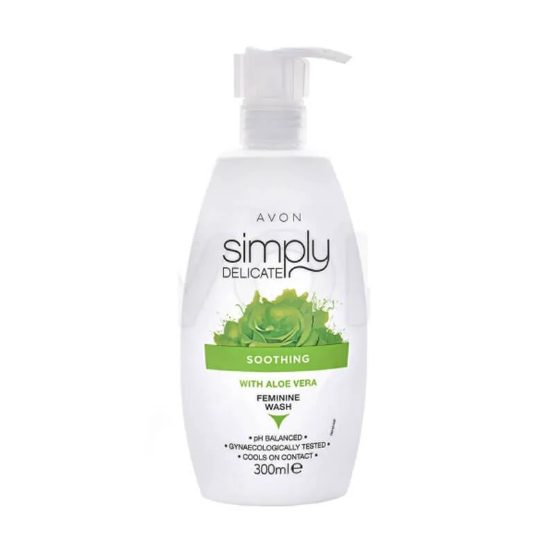 Avon - ژل بهداشتی بانوان اون مدل simply delicate Soothing حجم 300 میل AVON simply delicate Soothing whit Aloe vera Feminine Wash Volume 300ml
