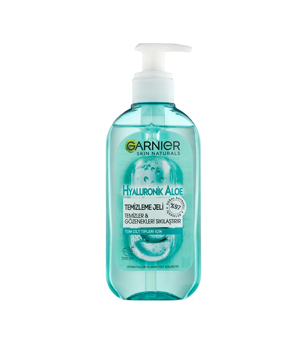 Garnier - ژل شستشوی صورت گارنیر مدل آبرسان با عصاره آلوئه ورا و هیالورونیک اسید حجم 200 میلی لیتر Garnier Moisturizing Gel With Aloe Vera For Normal Skin 50ml