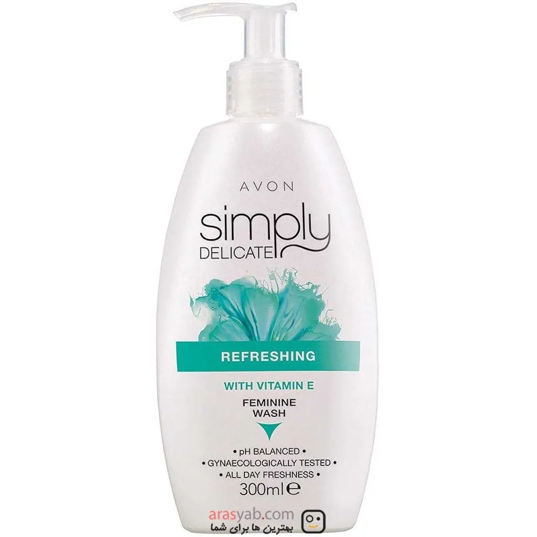 Avon - ژل بهداشتی بانوان اون مدل Refreshing With Vitamin E حجم 300 میل AVON simply delicate Refreshing With Vitamin E Feminine Wash Volume 300ml