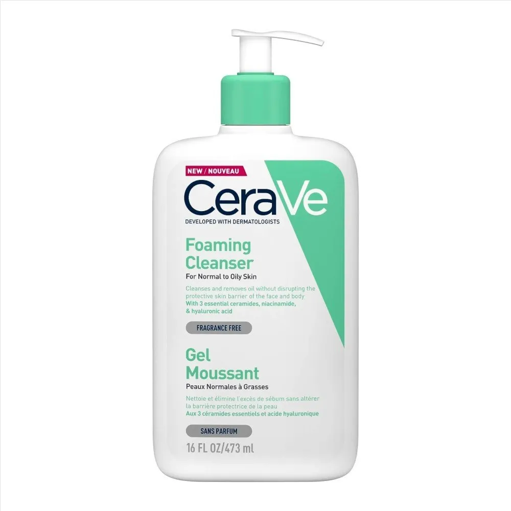Cerave - فوم شستشو پوست نرمال تا چرب سراوی حجم 473میل cerave Foaming Cleanser For Normal To Oily Skin Volume 473ml