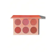 SHEGLAM - پالت رژگونه 6 رنگ جعبه نارنجی شیگلم مدل Floral Flush Blush Palette SHEGLAM FLORAL FLUSH BLUSH PALETTE BLUSHING BOUQUET