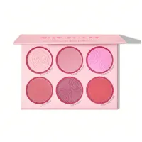 SHEGLAM - پالت رژگونه 6 رنگ جعبه صورتی شیگلم مدل Floral Flush Blush Palette SHEGLAM FLORAL FLUSH BLUSH PALETTE BLUSHING BOUQUET