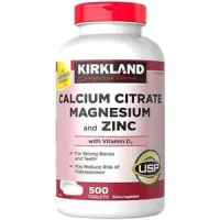 kirkland - مکمل زینک منیزیم کلسیم سیترات کریکلند 500 عددی Kirkland Signature Calcium Citrate Magnesium and Zinc