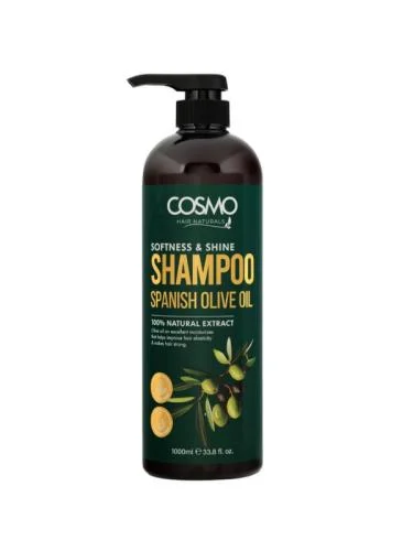 cosmo - شامپو روغن زيتون اسپانيايي 100% طبيعي Natural کازمو cosmo SOFTNESS & SHINE SPANISH OLIVE OIL SHAMPOO