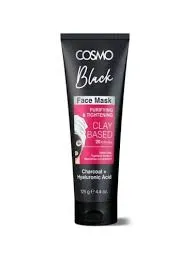 cosmo - ماسك صورت خاك رس و ذغالي 125 گرمي كازمو BLACK CHARCOAL FACE CLAY MASK