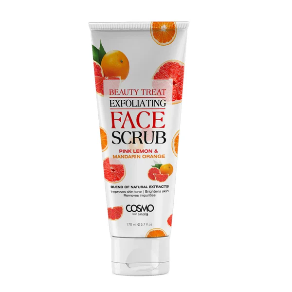 cosmo - اسکراب صورت لیموی صورتی و ماندارین 170 ميل كازمو cosmo PINK LEMON AND MANDARIN ORANGE SCRUB