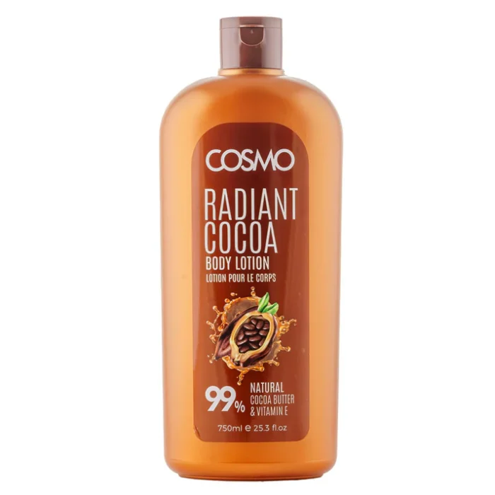 cosmo - لوسيون بدن کاکائویی 99% طبيعي 750 ميل كازمو cosmo RADIANT COCOA BODY LOTION