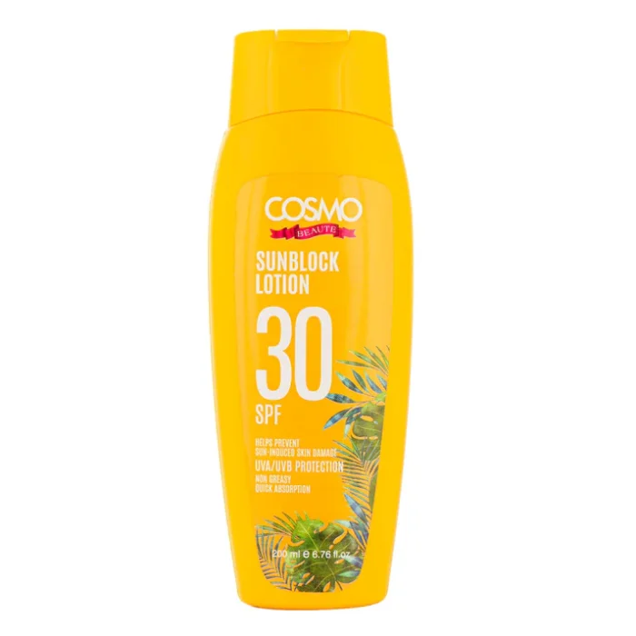 cosmo - لوسیون ضد آفتاب SPF30 کازمو 200 میل cosmo COSMO BEAUTE SUNBLOCK LOTION