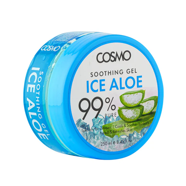 cosmo - ژل تسکین دهنده بعد از آفتاب آلوورا یخ 250 میل کازمو cosmo ICE ALOE SOOTHING GEL