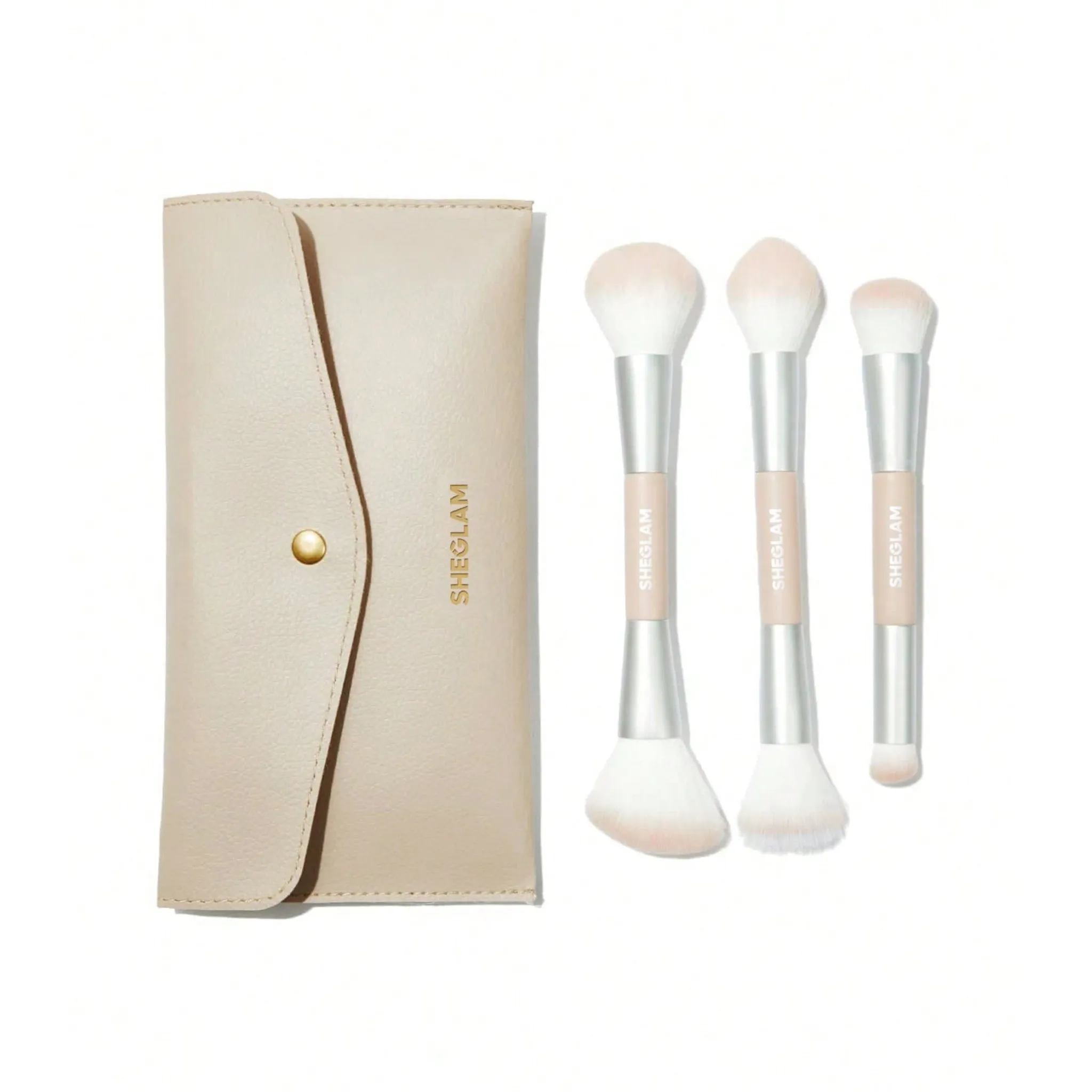 SHEGLAM - براش سه تیکه همراه کیف شیگلم (set brush with bag sheglam)