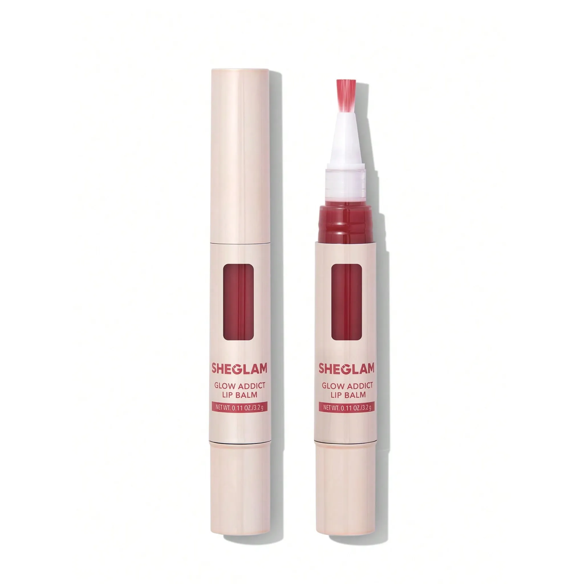 SHEGLAM - بالم لب براق براش دار شیگلم (Glow addict lip balm sheglam) رنگ hard candy, peach juice, summer sher