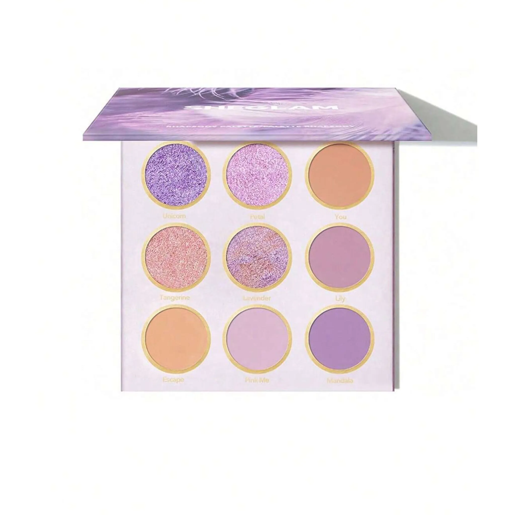 SHEGLAM - سایه ۹ رنگ شیگلم (palette sheglam) رنگ	 Rhapsody, cloud nine, beach sunset, deep feeling, nude, calm capricom, caring cancer, love candy, lots to lava, nude beginning