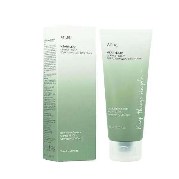 anua - فوم شستشوی تسکین دهنده و پاک کننده عمقی منافذ آنوا Anua Model Heartleaf Quercetinol Deep Pore Cleansing Face Wash Foam 150 Ml