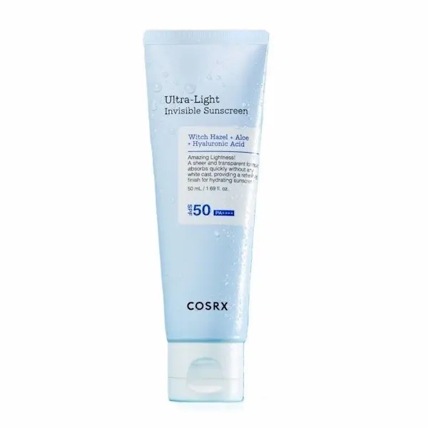 COSRX - ضد آفتاب فوق سبک و بدون رنگ اولترا لایت کوزارکس 50 میل cosrx Ultra-Light Invisible Sunscreen SPF50 PA++++