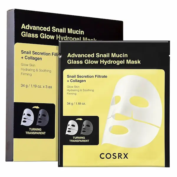 COSRX - ماسک آبرسان حلزون و کلاژن کوزارکس COSRX Advanced Snail Mucin Glass Glow Hydrogel Mask